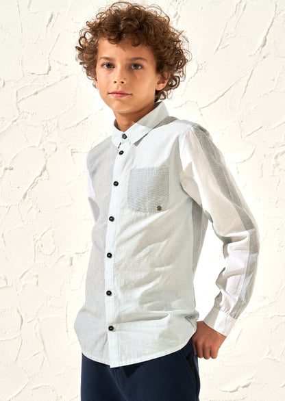 Chase Blue Stripe Panelled Shirt