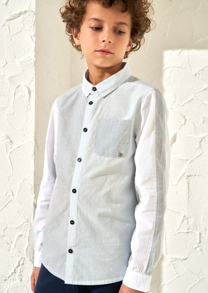 Chase Blue Stripe Panelled Shirt