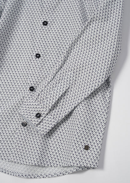 Carter White Geo Pattern Smart Shirt