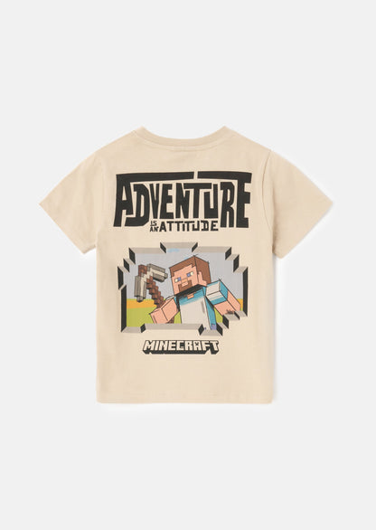 Minecraft Stone Back Print T Shirt
