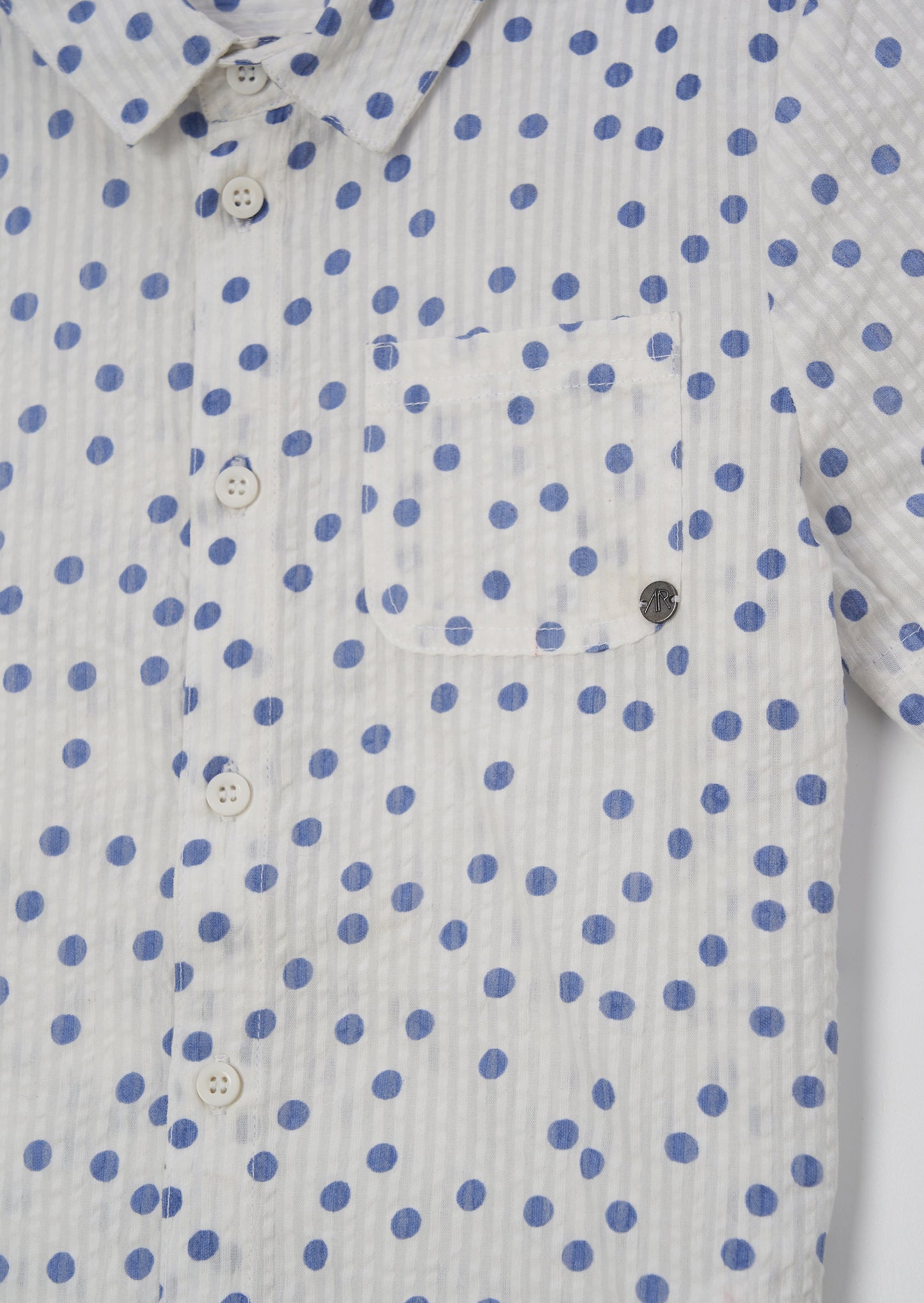 Toby White Spot Textured Shirt