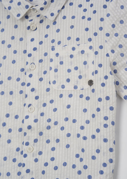 Toby White Spot Textured Shirt