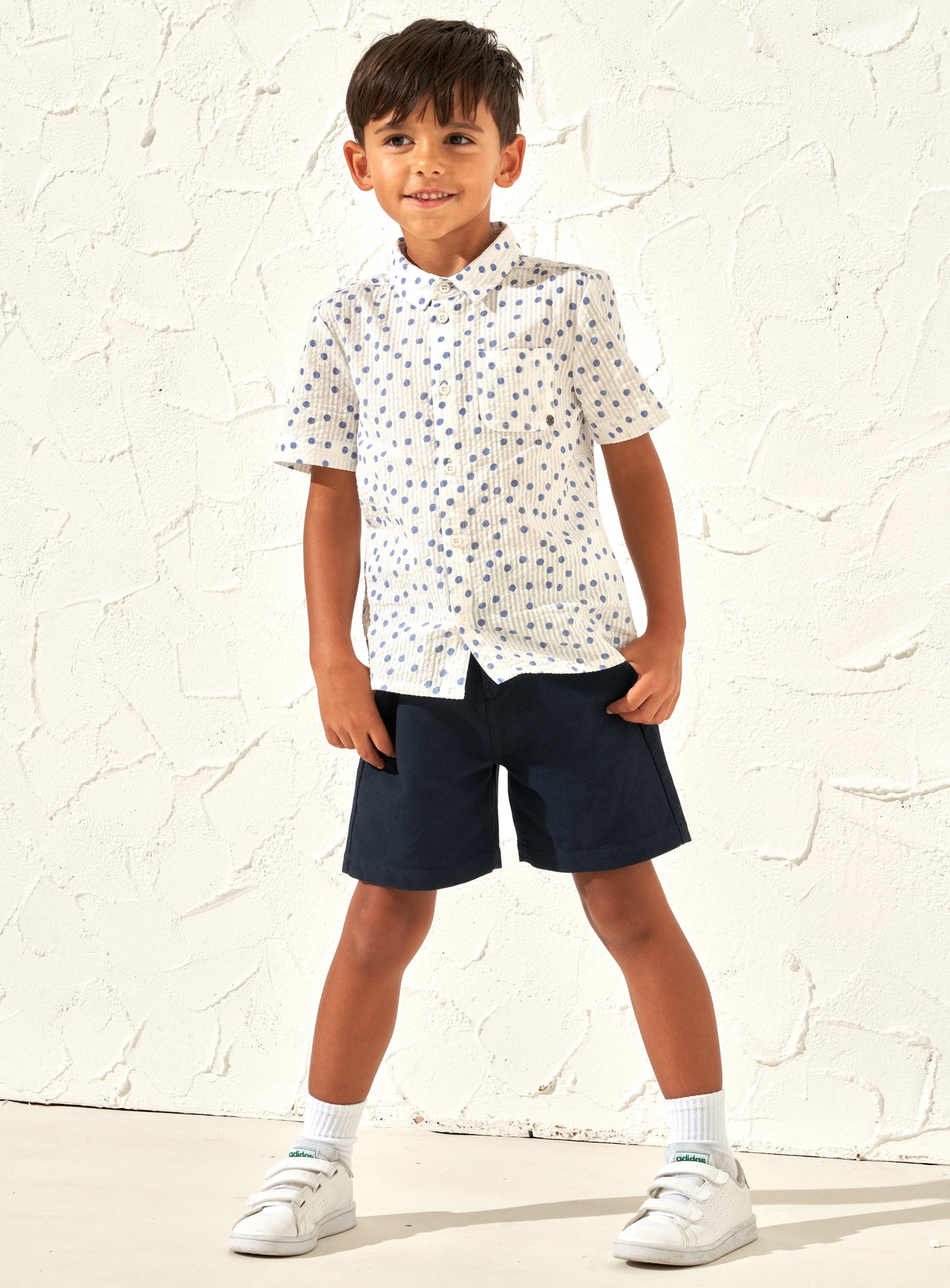 Toby White Spot Textured Shirt