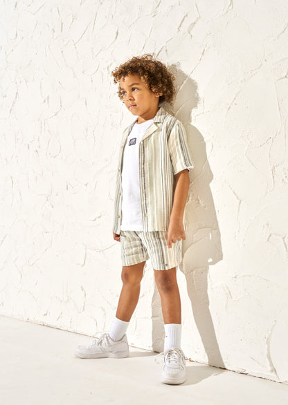 Moaksy Textured Stripe Resort Shirt