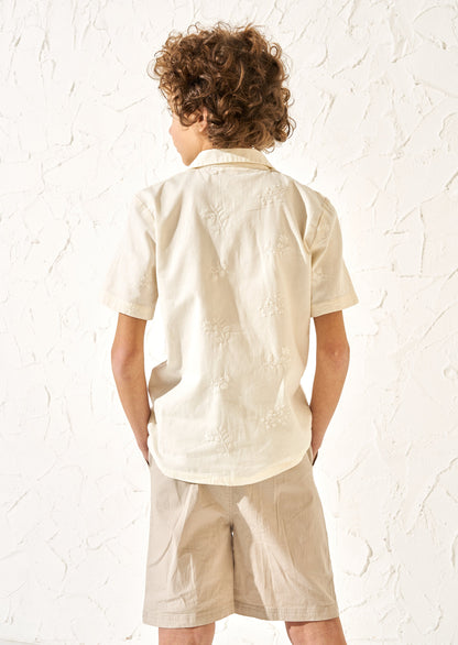 Kit Cream Floral Embroidered Shirt