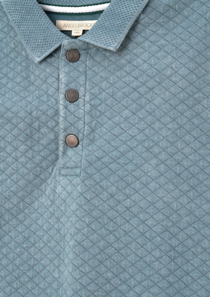 Rex Blue Jersey Textured Wash Polo