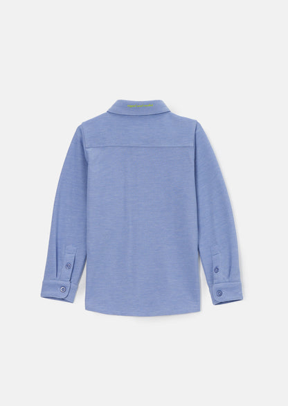 Curtis Blue Pique Textured Shirt