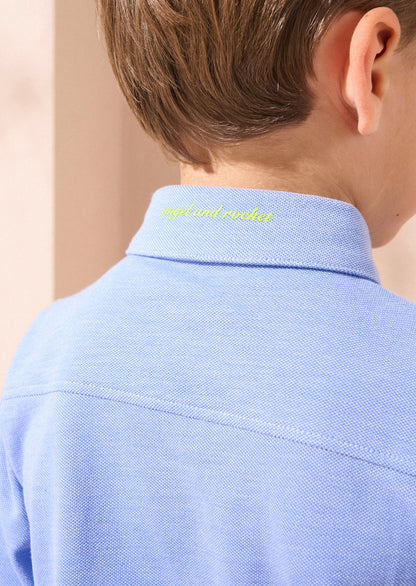 Curtis Blue Pique Textured Shirt