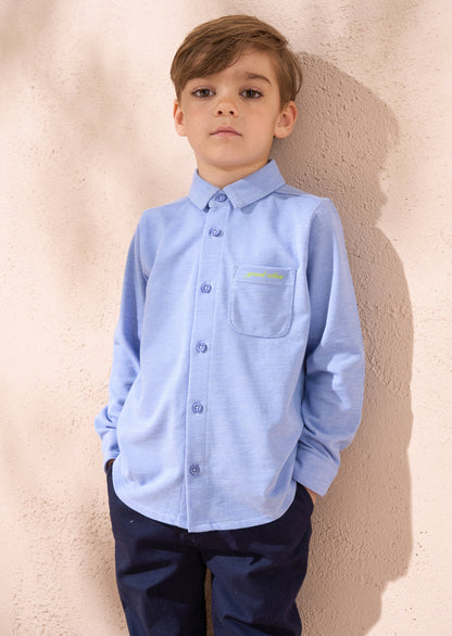Curtis Blue Pique Textured Shirt