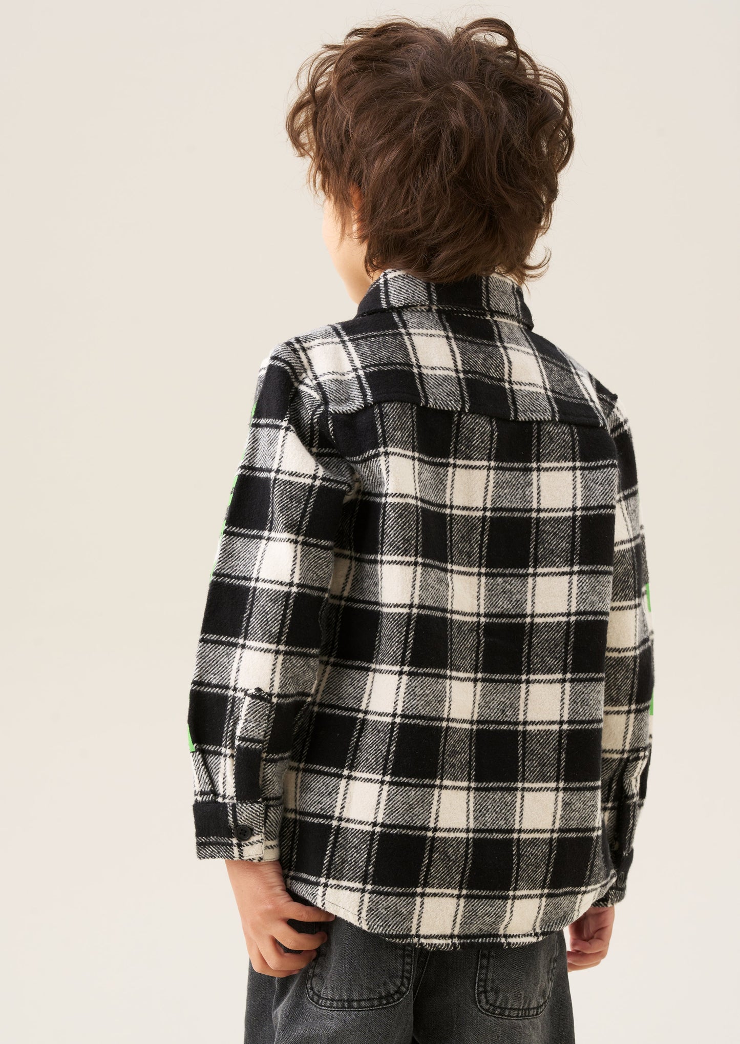Minecraft Black Brushed Check Shirt