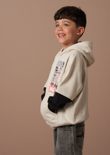 Marvel Stone Double Layered Effect Hoodie