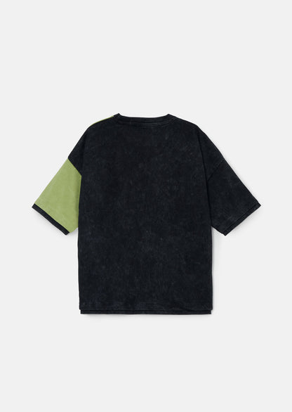 Minecraft Black Colourblock Graphic T Shirt