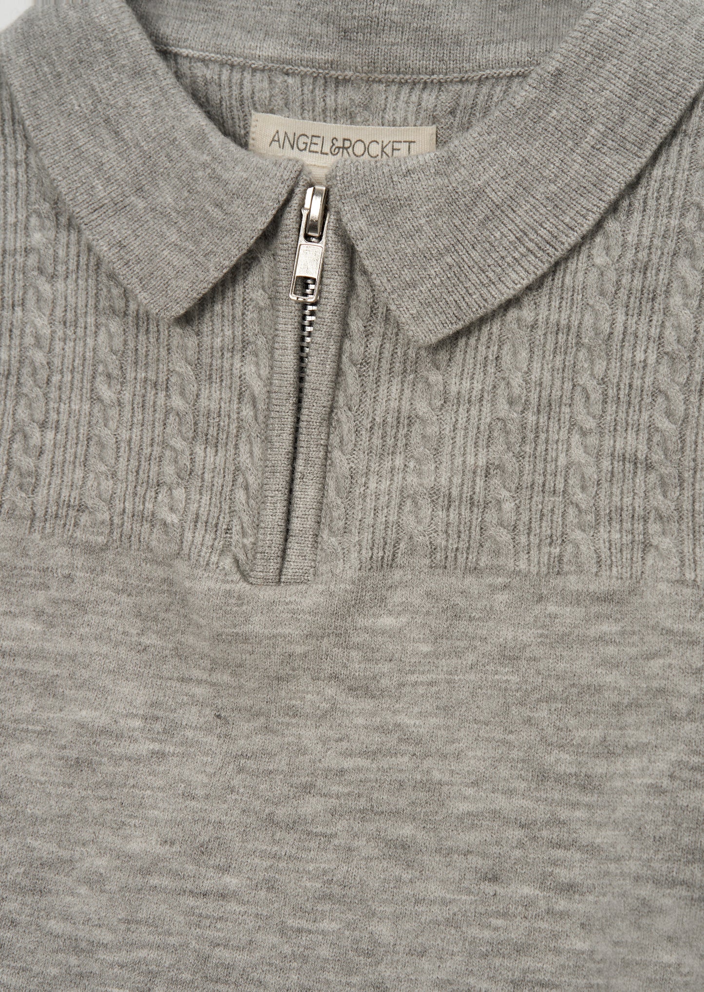 Caleb Grey Knitted Zip Polo