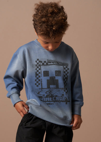 Minecraft Blue Washed Graphic Sweat