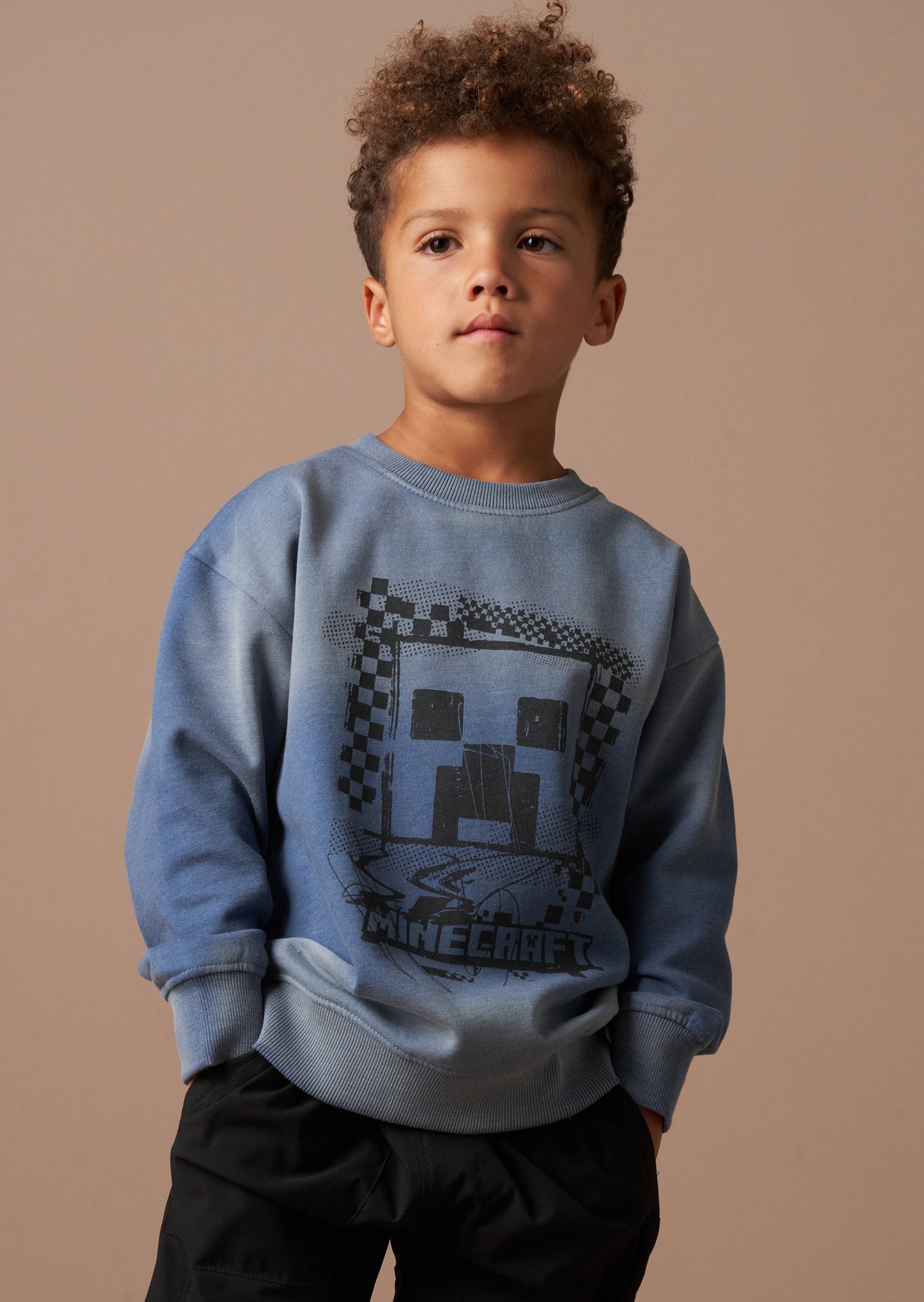 Minecraft Blue Washed Graphic Sweat