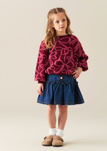 Neomie Denim Scalloped Skirt