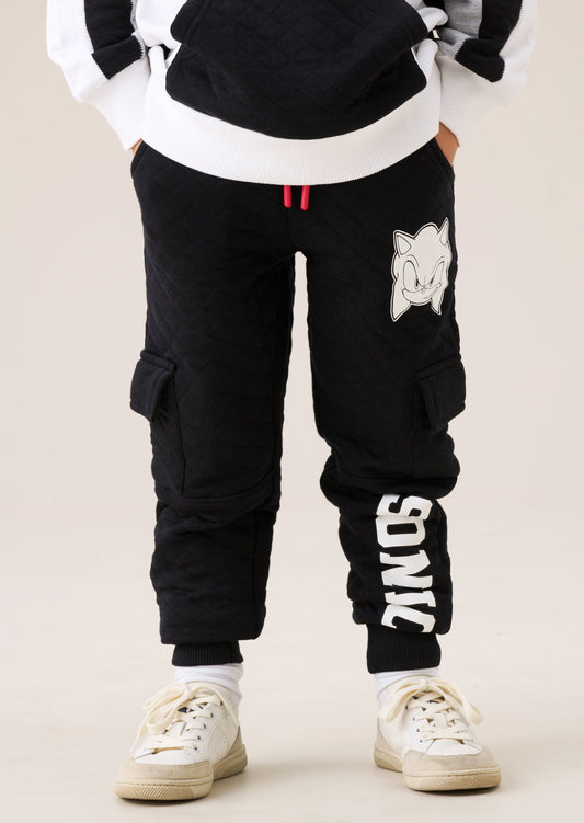 Sonic Black Textured Cargo Jogger