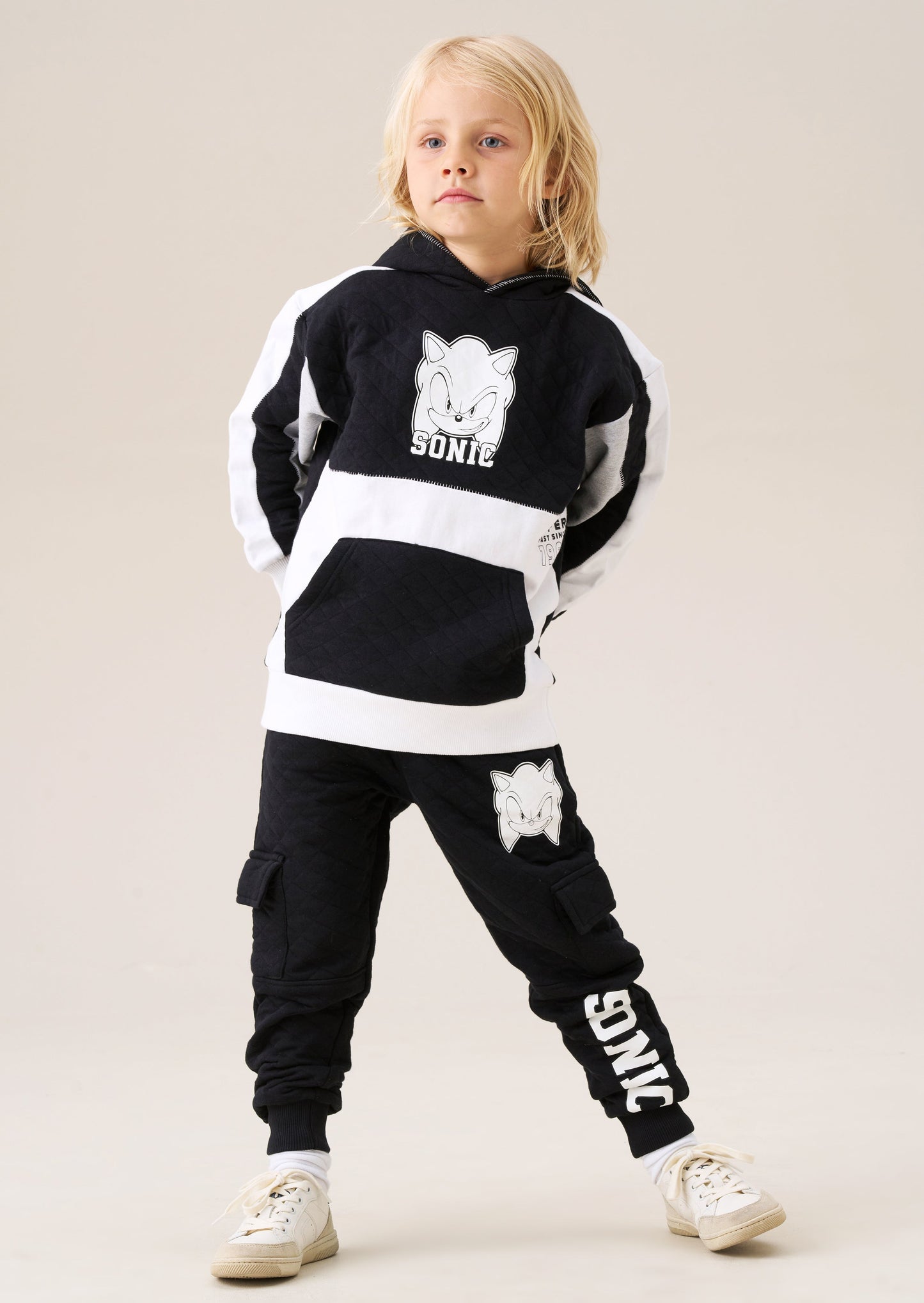 Sonic Black Textured Cargo Jogger