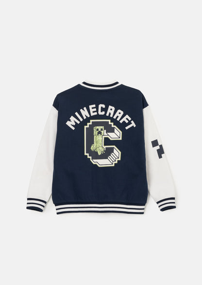 Minecraft Navy Preppy Varsity Jacket