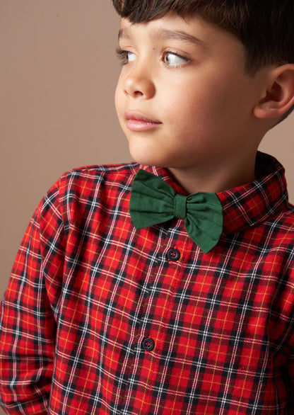 Joseph Red Check Shirt With Bow Tie