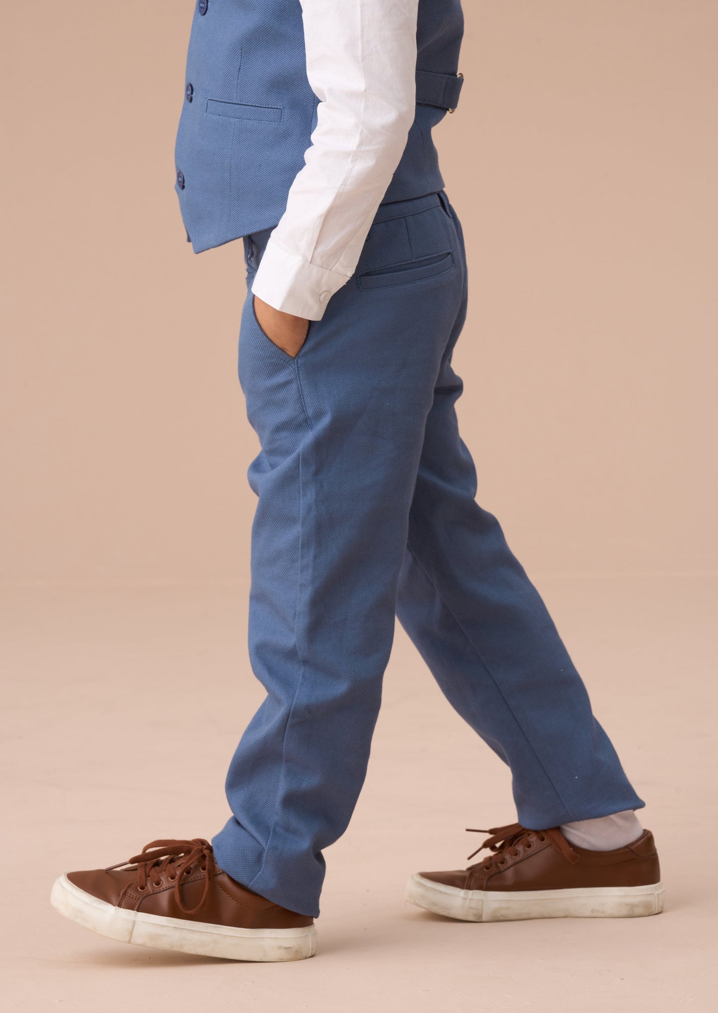 Matty Blue Smart Printed Trouser