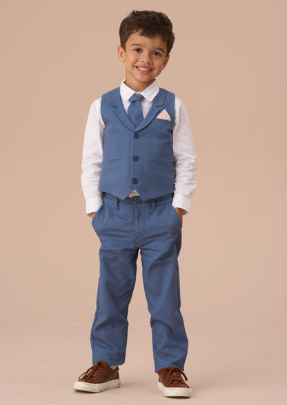 Matty Blue Smart Printed Trouser