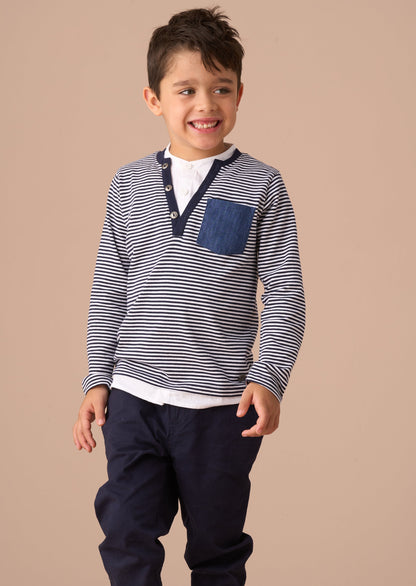 Tao Blue Smart Henley Mock Shirt