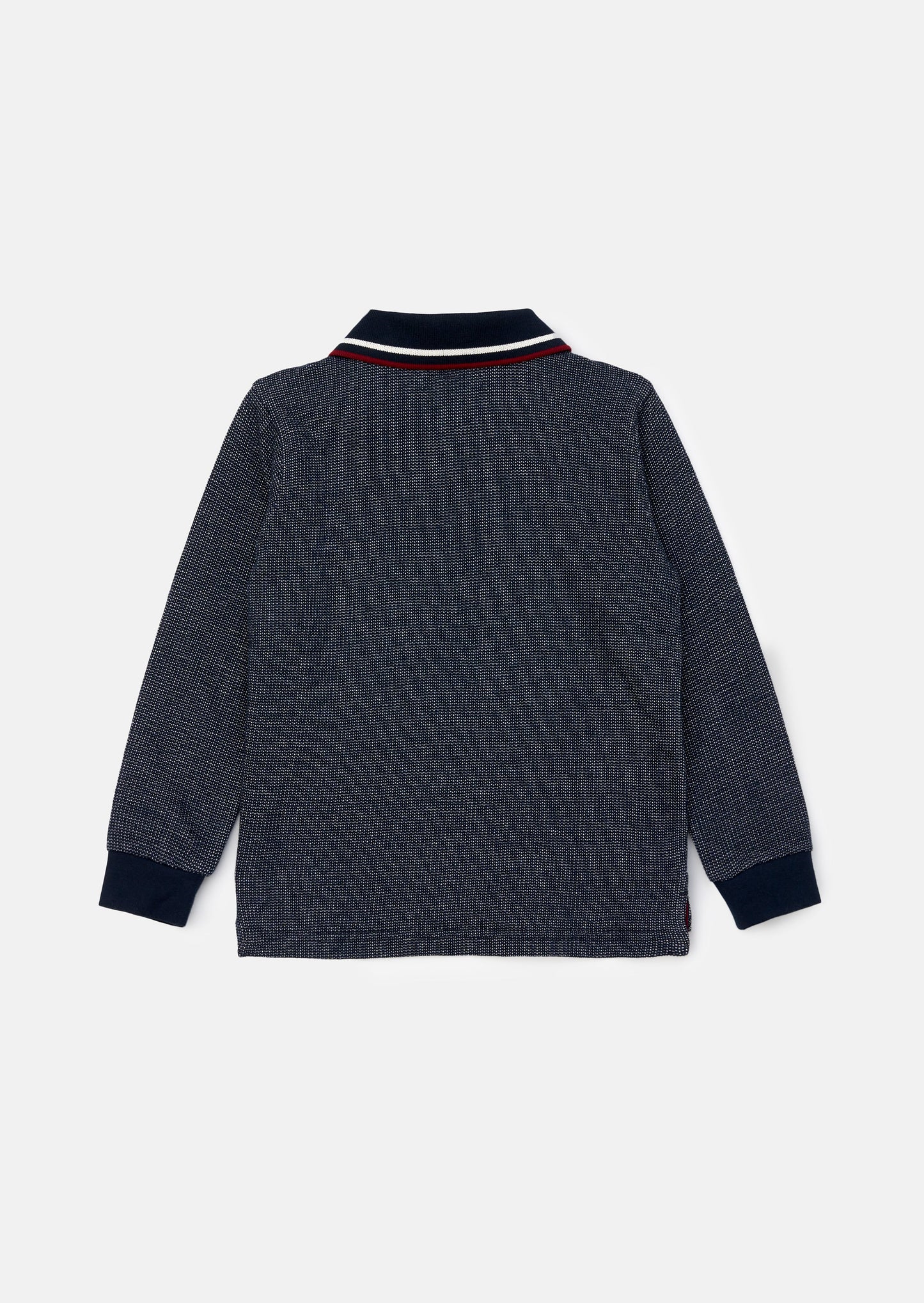 Burty Blue Textured Smart Knitted Polo