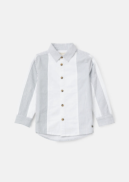 Chase Blue Colour Block Smart Shirt