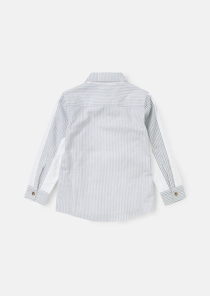 Chase Blue Colour Block Smart Shirt