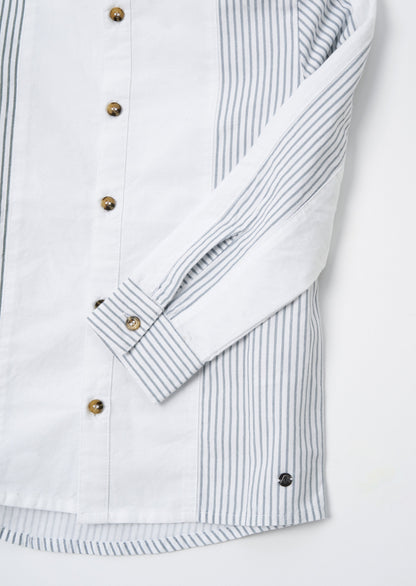 Chase Blue Colour Block Smart Shirt