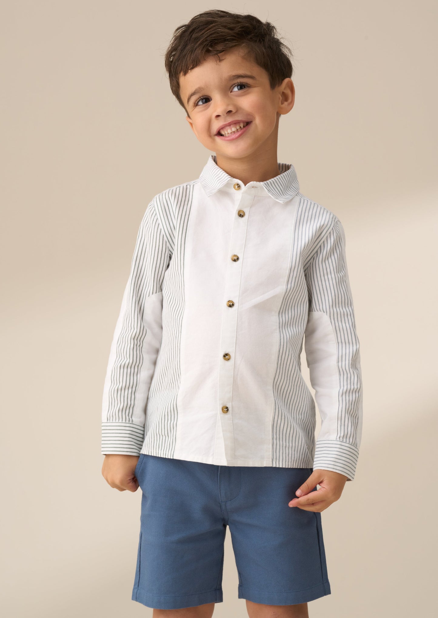 Chase Blue Colour Block Smart Shirt