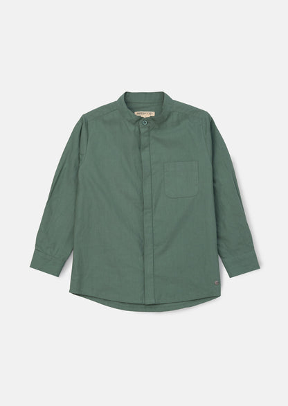 Omar Green Mandrin Collar Smart Shirt
