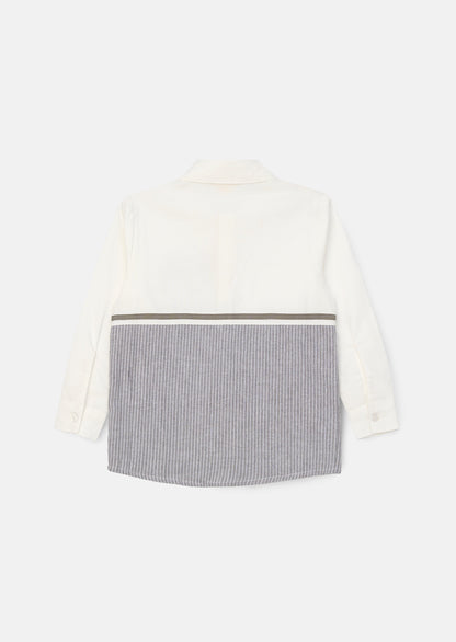 Hank Grey Textured Stripe Block Shirt