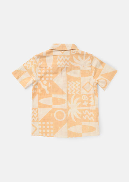 Bau Orange Printed Holiday Shirt