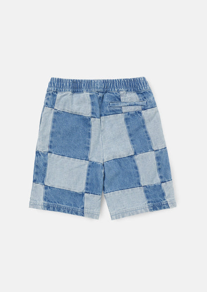 Neil Blue Patch Work Shorts