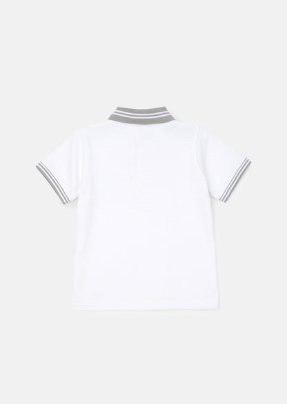 Kane White Colour Block Polo