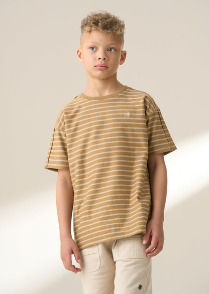 Ash Brown Textured T Shirt