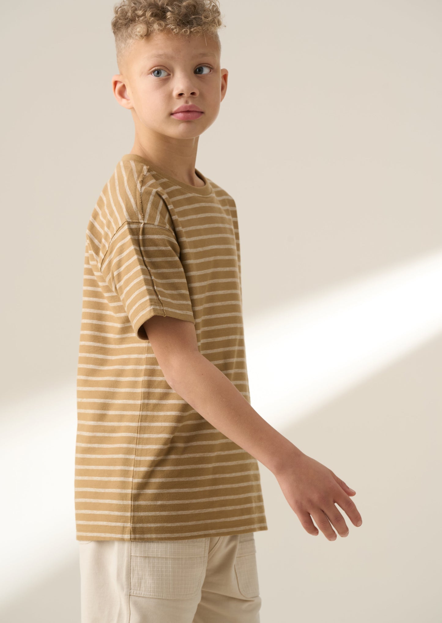 Ash Brown Textured T Shirt