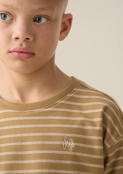 Ash Brown Textured T Shirt