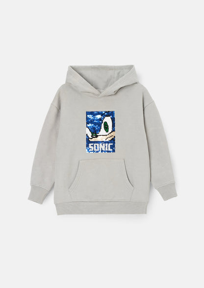 Sonic Grey Sequin Hoodie