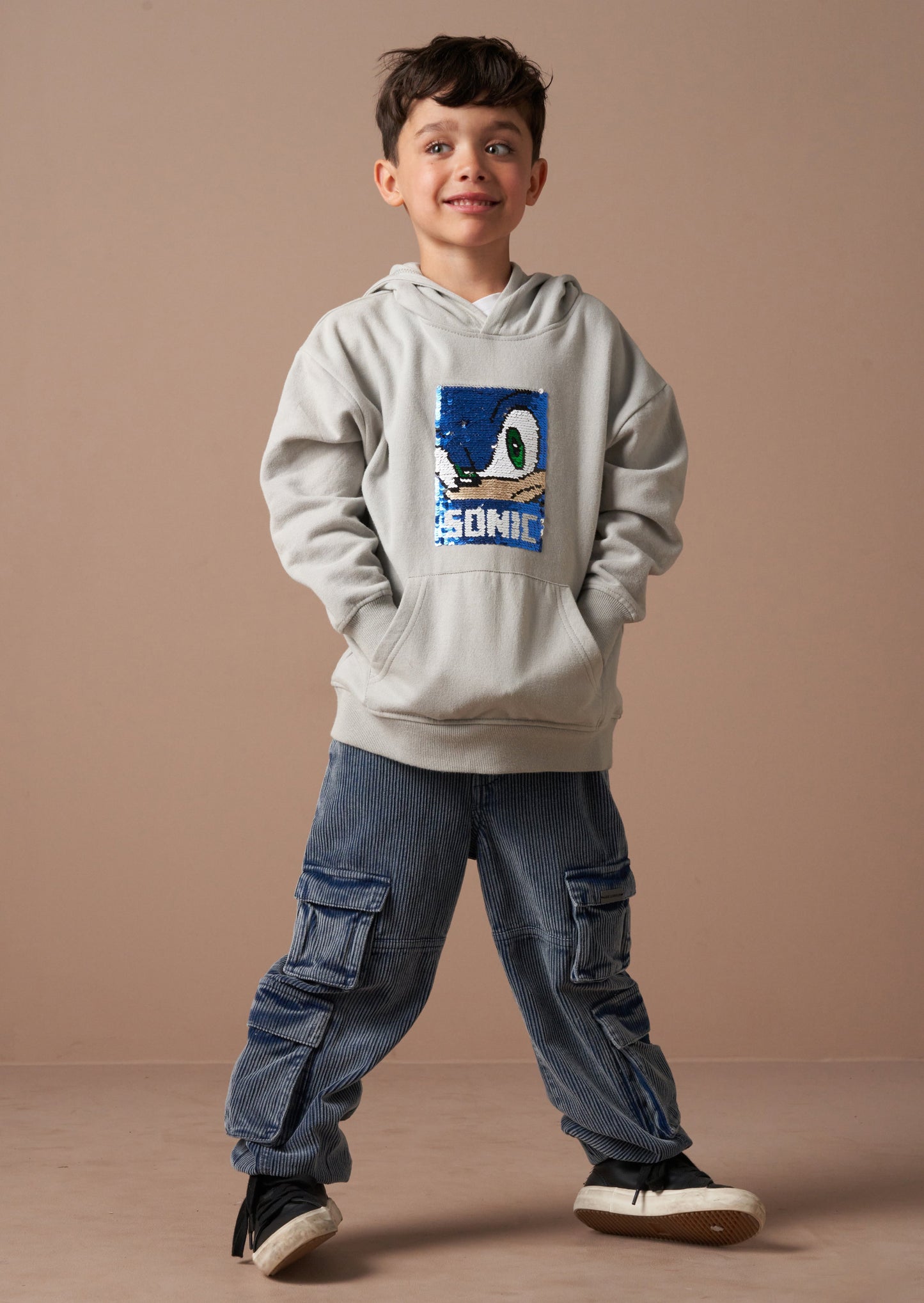 Sonic Grey Sequin Hoodie