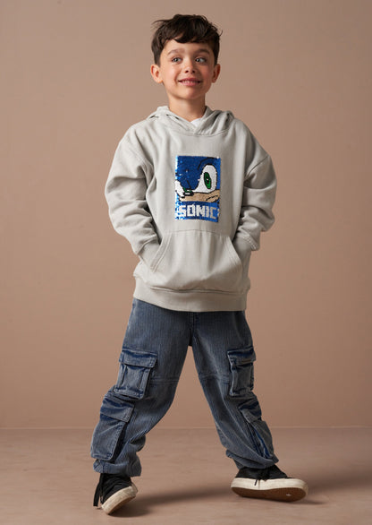 Sonic Grey Sequin Hoodie