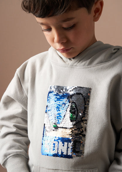 Sonic Grey Sequin Hoodie
