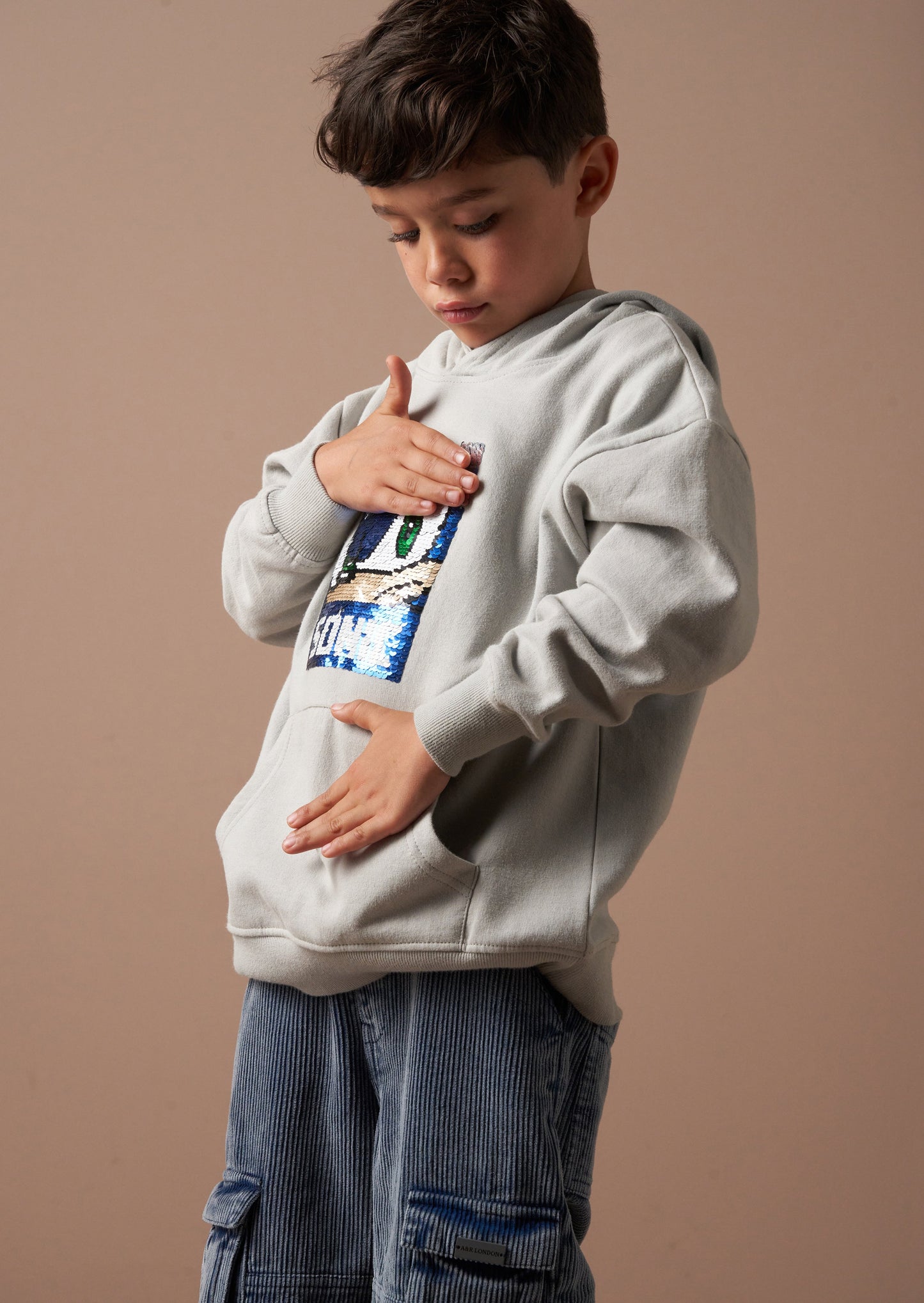 Sonic Grey Sequin Hoodie