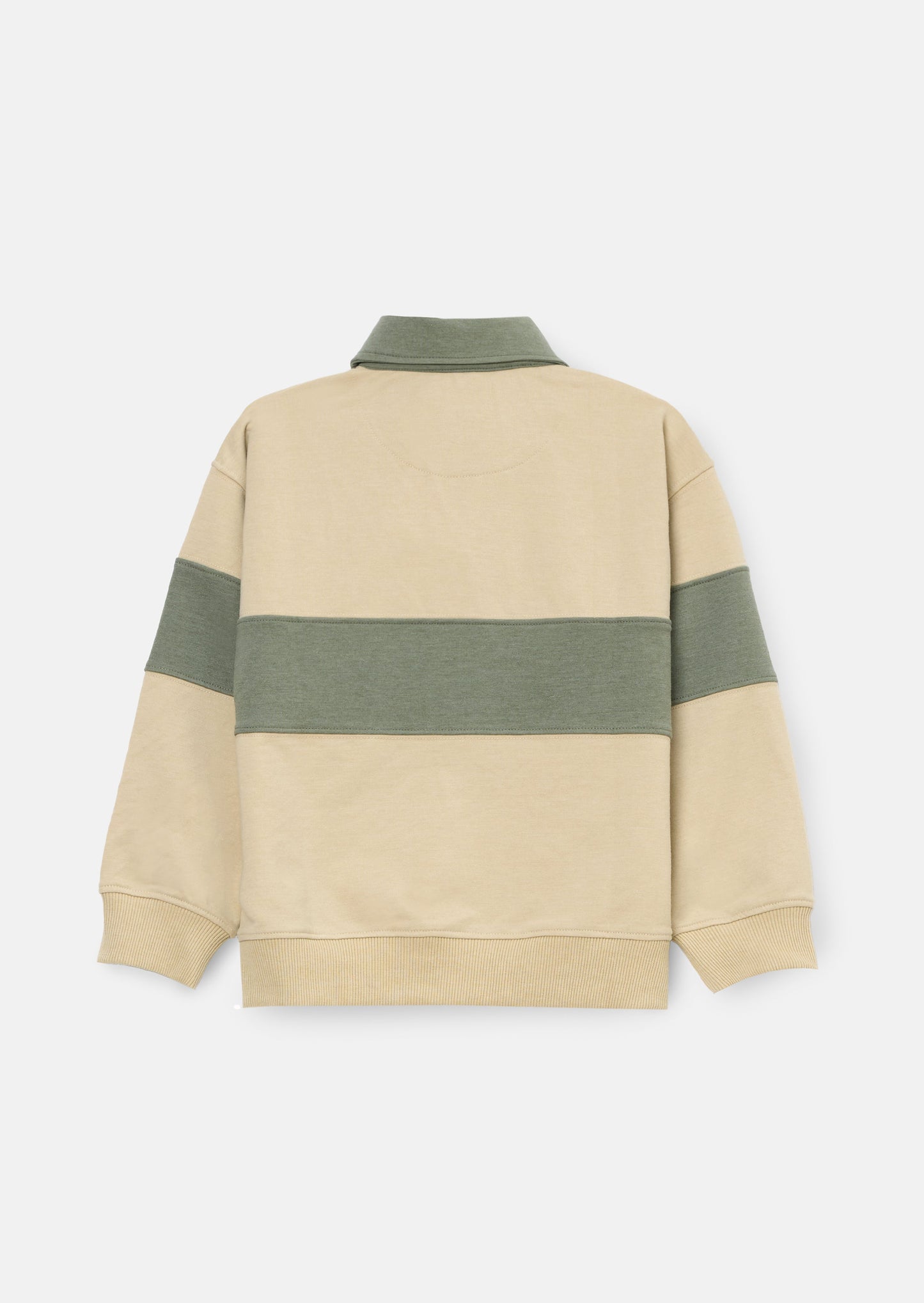 Issac Button Neck Colour Block Sweatshirt