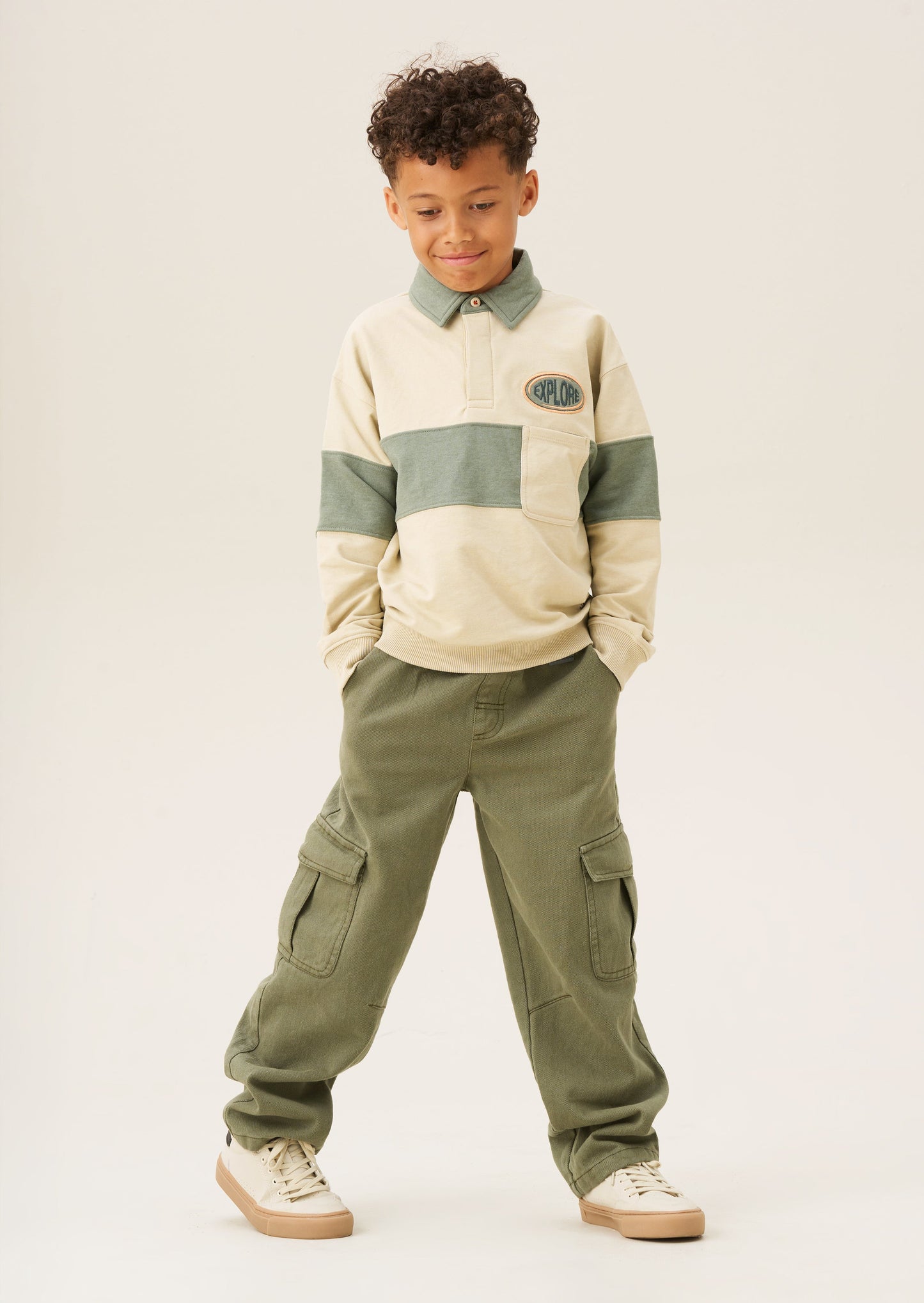 Issac Button Neck Colour Block Sweatshirt