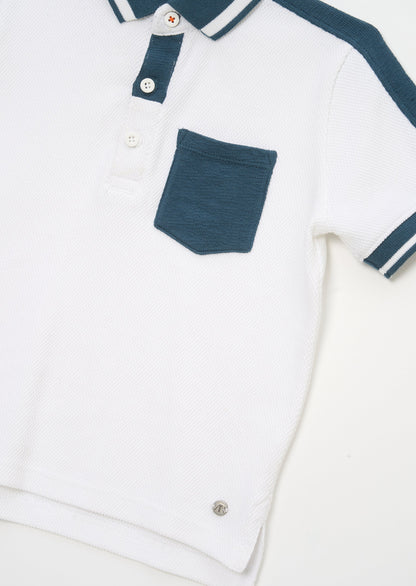 Nolan Popcorn Knit Polo Shirt