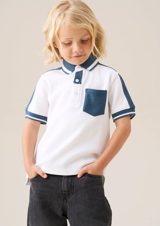 Nolan Popcorn Knit Polo Shirt