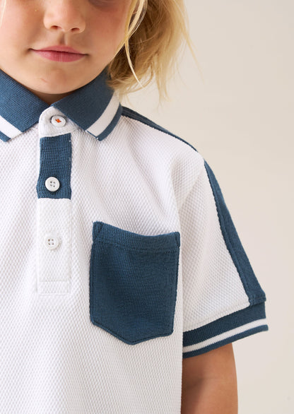 Nolan Popcorn Knit Polo Shirt